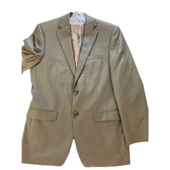 Lauren Ralph Lauren Wool 2-Piece Suit Sz 38R 32x31 Trousers Taupe business - Picture 3 of 16